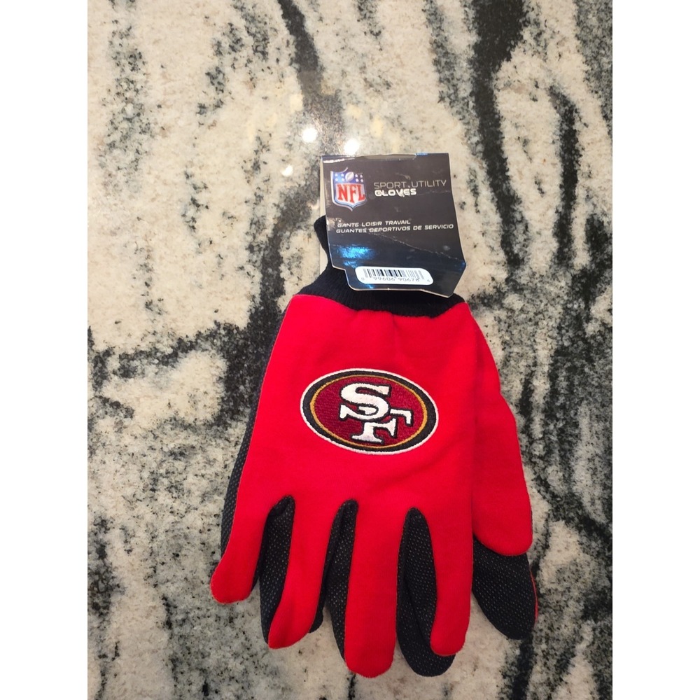 McArthur NFL San Francisco 49ers Sport Utility Gloves Red Black Grip NWT Adult
